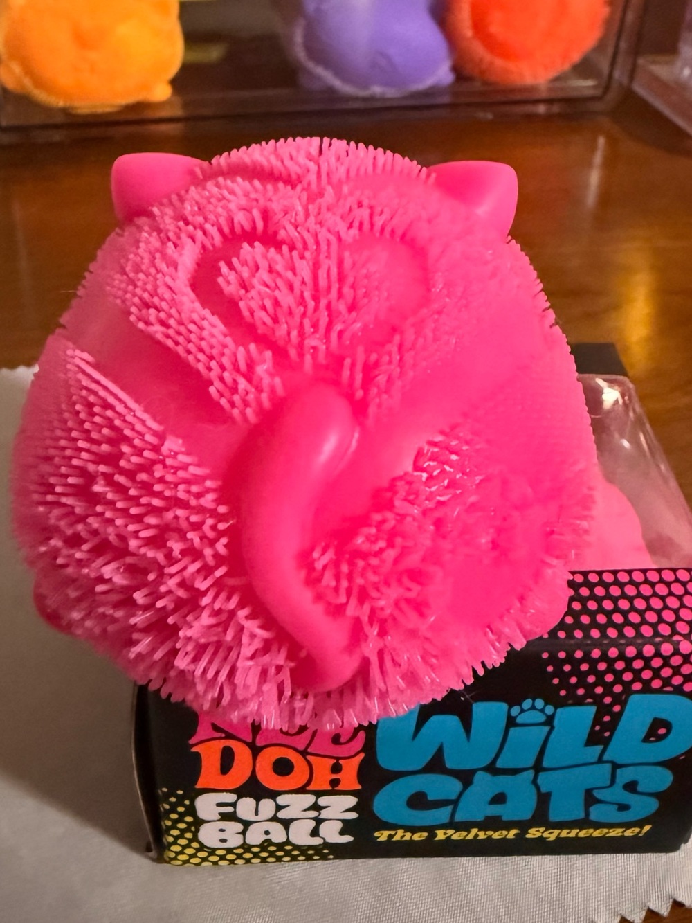 Genuine NeeDoh Wild Cats Fuzz Ball - Pink
